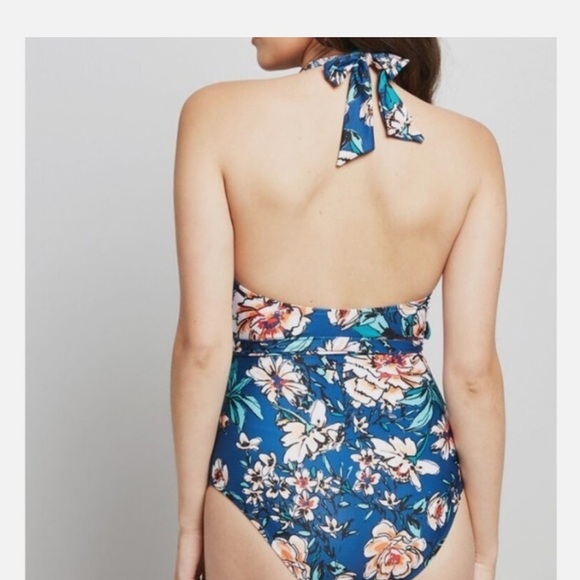 ModCloth Reese Blue Floral One Piece Swimsuit S - Picture 2 of 10